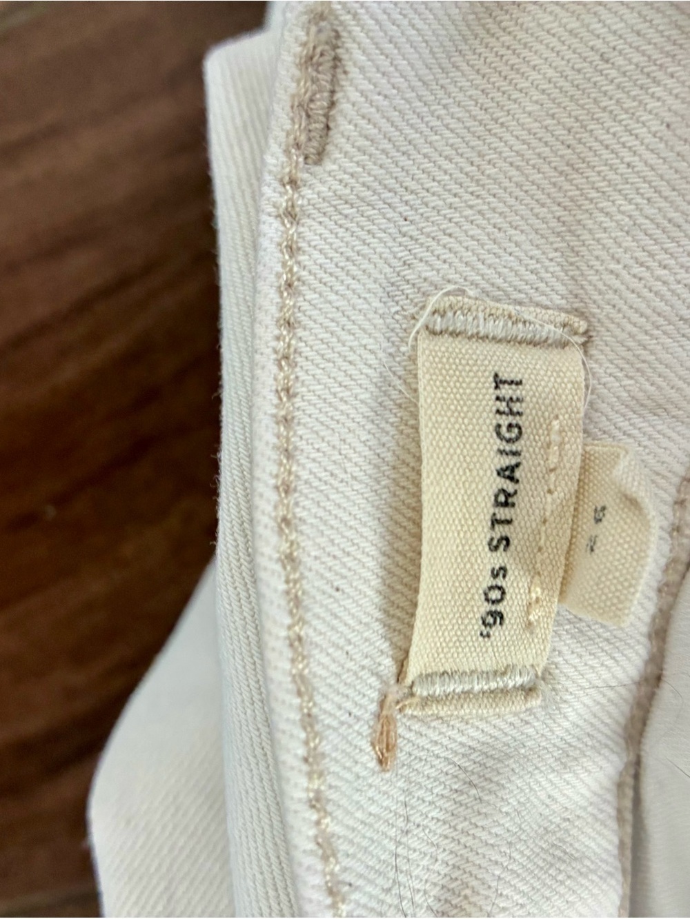 Madewell Cream-White Straight Leg Jeans - Picture 3 of 3